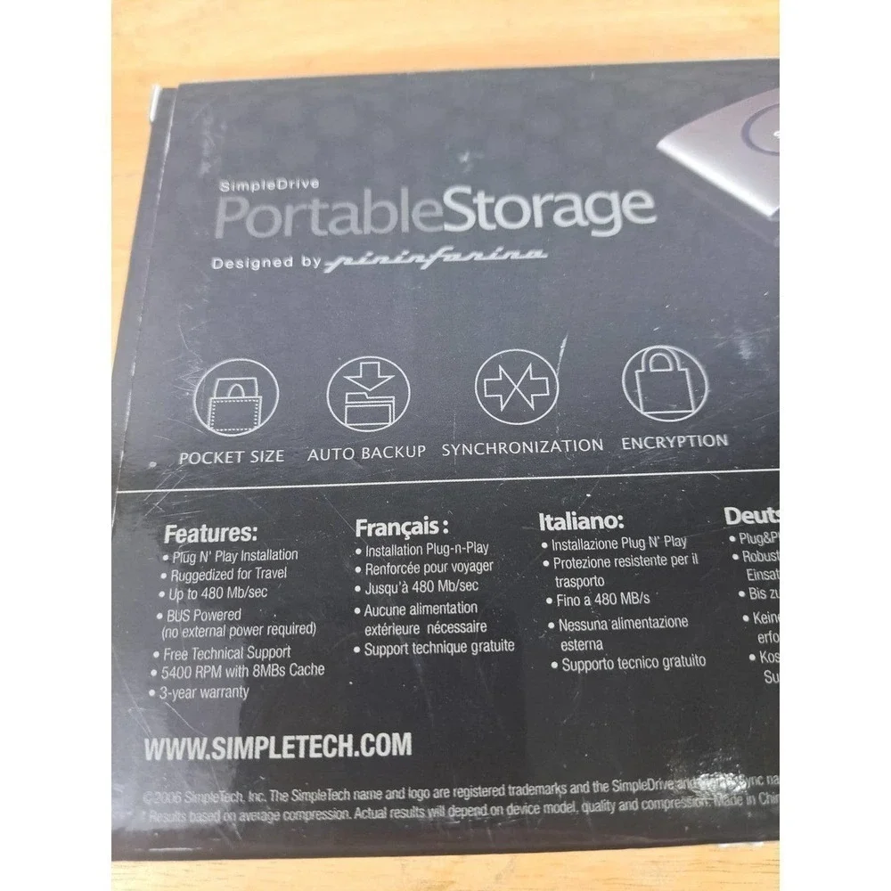 Simple Tech simple drive portable storage 80GB USB 2.5 new in open box